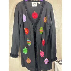 Storybook Knits Cardigan Sweater Vintage Ugly Christmas‎ Party Ornament Medium